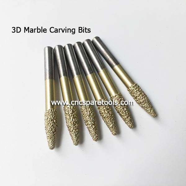Conical Brazing Sintered Diamond Router Bits for Marble Granite Stone 3D Carving and Cutting