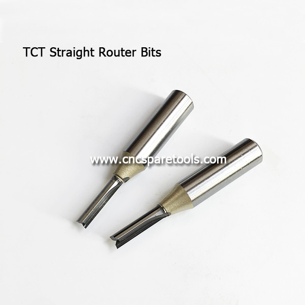 TCT Straight Router Bits Tungsten Carbide Two Straight Flutes Cutters for Woodworking