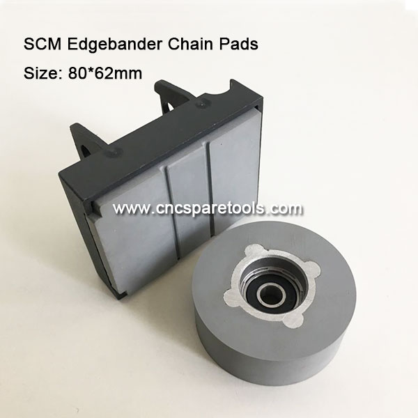 80x62mm SCM Edgebander Track Pads Conveyor Chain Pads for Edge Banding Machine