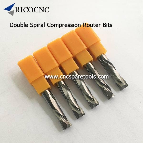 Carbide Compression Router Bits Double Spiral Bits for MDF Laminate Carving
