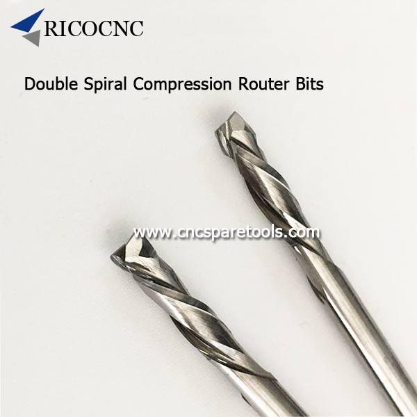 Carbide Compression Router Bits Double Spiral Bits for MDF Laminate Carving