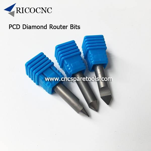 PCD blade stone marble grain engraving cnc router carving tool bit Φ6 40mm long 