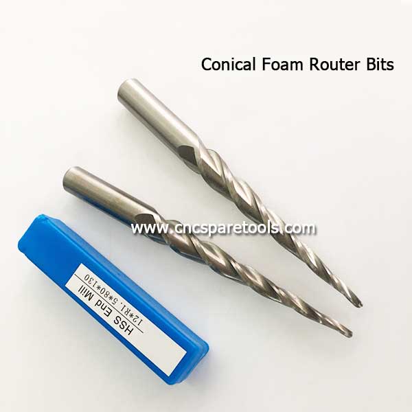 Conical Foam Router Bits Tapered Foam Milling Tools Edge Taper Ball Nose