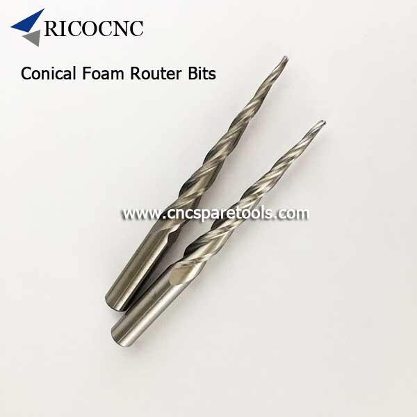 Conical Foam Router Bits Tapered Foam Milling Tools Edge Taper Ball Nose
