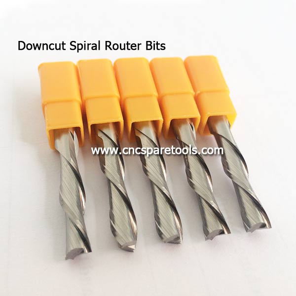 Solid Carbide Left Hand Downcut Spiral Router Bits for MDF Plywood Carving