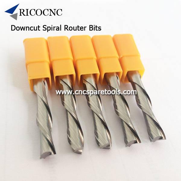 Solid Carbide Left Hand Downcut Spiral Router Bits for MDF Plywood Carving