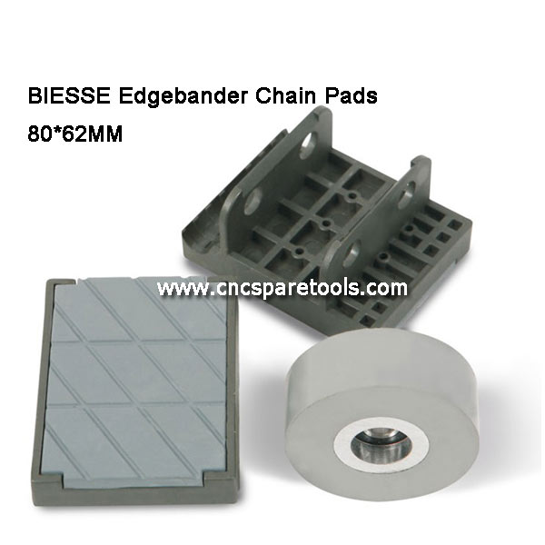 80x62mm BIESSE Edgebander Chain Track Pads Conveyor Chain Pads for BIESSE Brandt