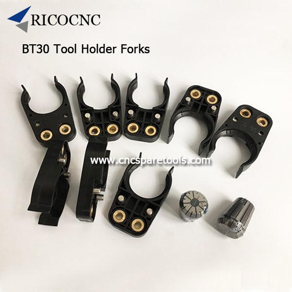 Black BT30 Tool Holder Forks Plastic NBT30 Tool Clamps ATC Tool Grippers for CNC Router