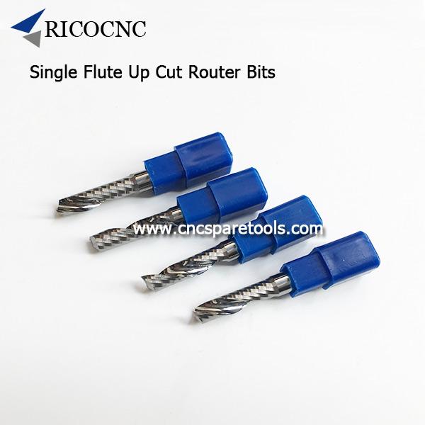 Single Flute Spiral CNC Router Bits Solid Carbide Up Cut Bits for Woodworking 