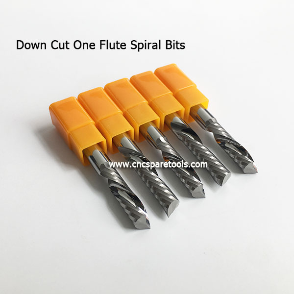 Single Flute Down Cut Spiral Router Bits for Acrylic Plastic Honeycomb Panel Cutting