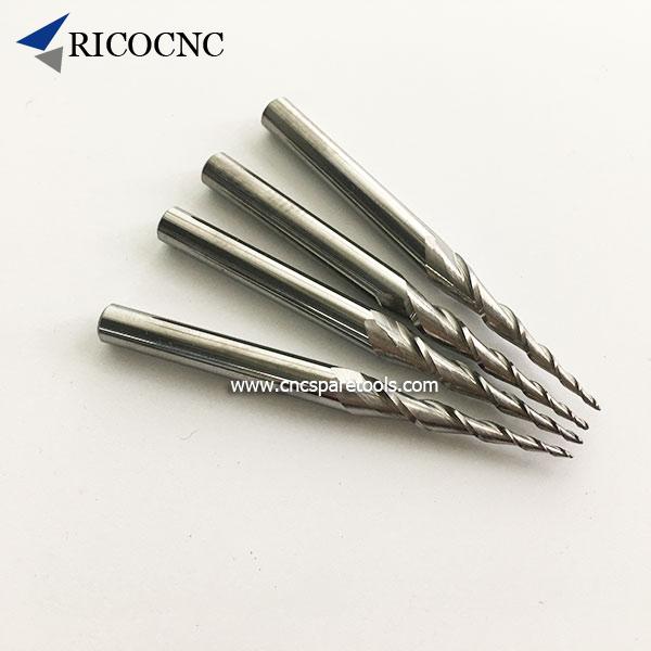 Spiral Ball End Mill Ballnose End Mill 3D Engraving Accessories Ultra‑fine Hard CNC Router Bit for Engraving Drilling PCB MDF 