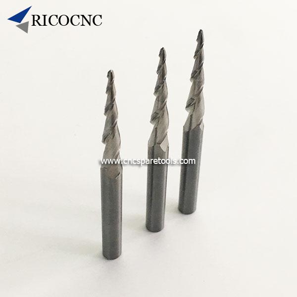 Ball Nose Conical Tapered Upcut Spiral Router Bits for 2D 3D CNC Carving