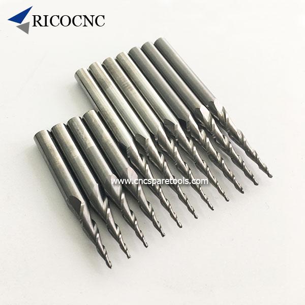 Ball Nose Conical Tapered Upcut Spiral Router Bits for 2D 3D CNC Carving