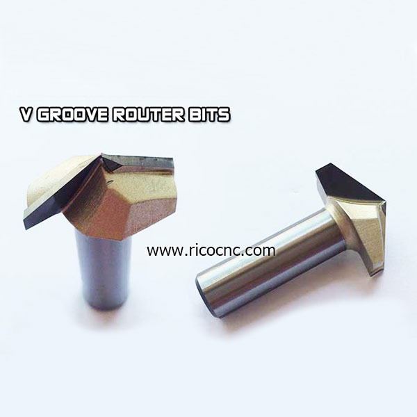 Two Flutes 3D V Grooving Router Bits Carbide V Groove Cutters for CNC Router