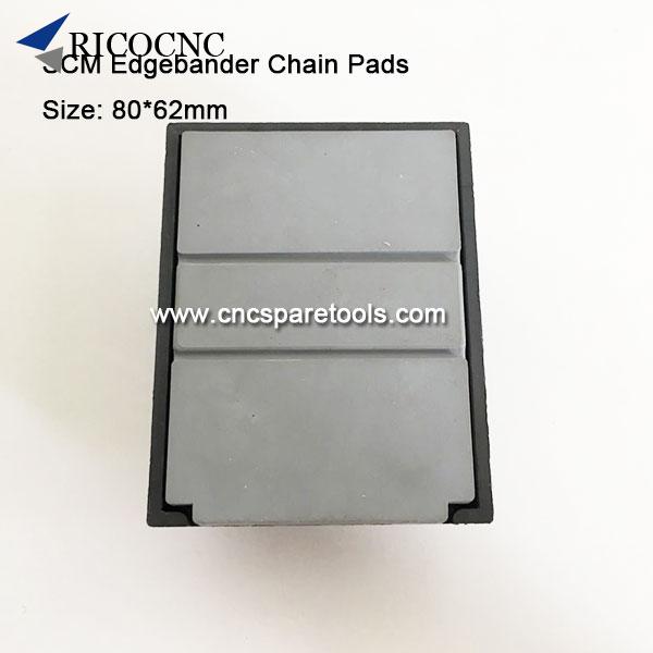 80x62mm SCM Edgebander Track Pads Conveyor Chain Pads for Edge Banding Machine