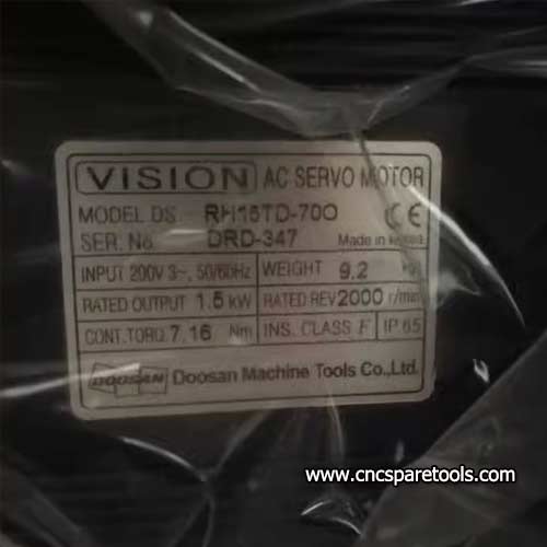 Vision RH15TD-70O AC Servo Motor 1.5 KW for Doosan CNC Machine