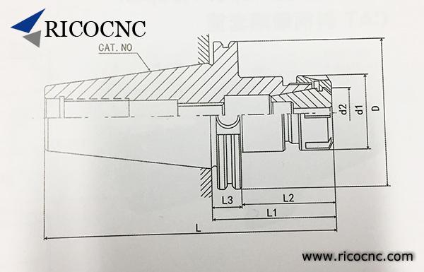 cat50 tool holder dimension size